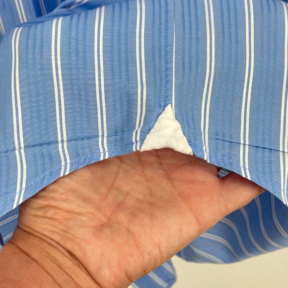Robert Graham Dress Shirt Men 43/17 Blue Striped Long Sleeve Button Up - Picture 7 of 13